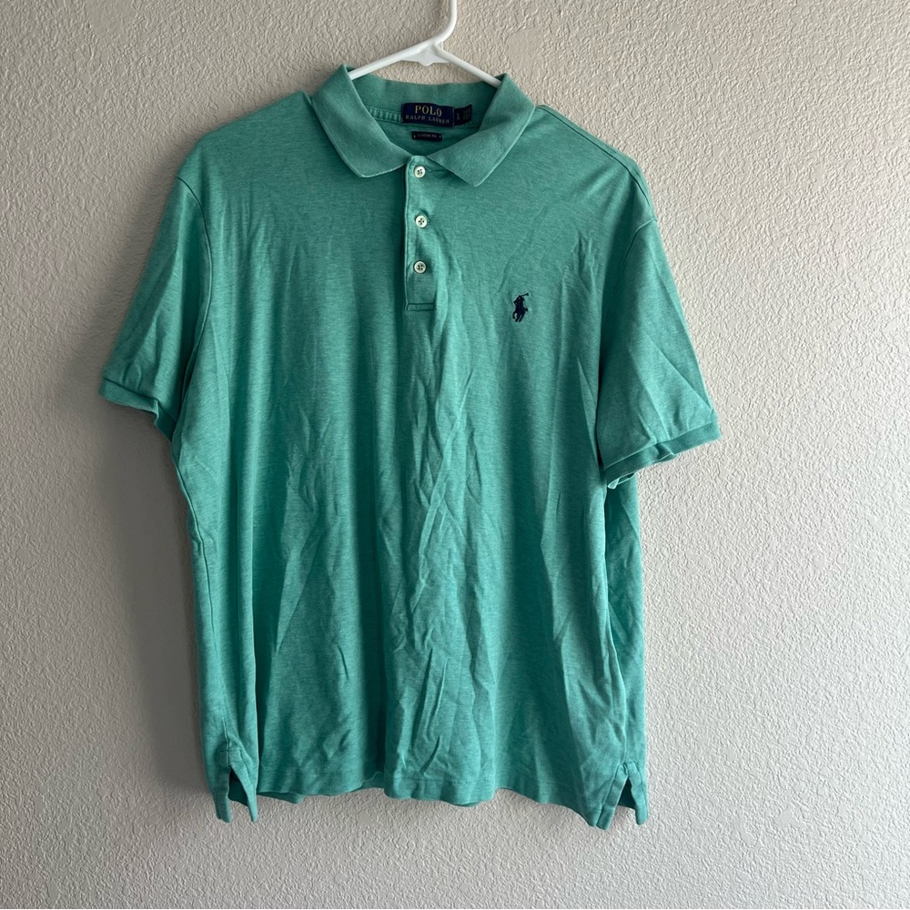 Polo Ralph Lauren Men's Mint Green Polo Shirt Large